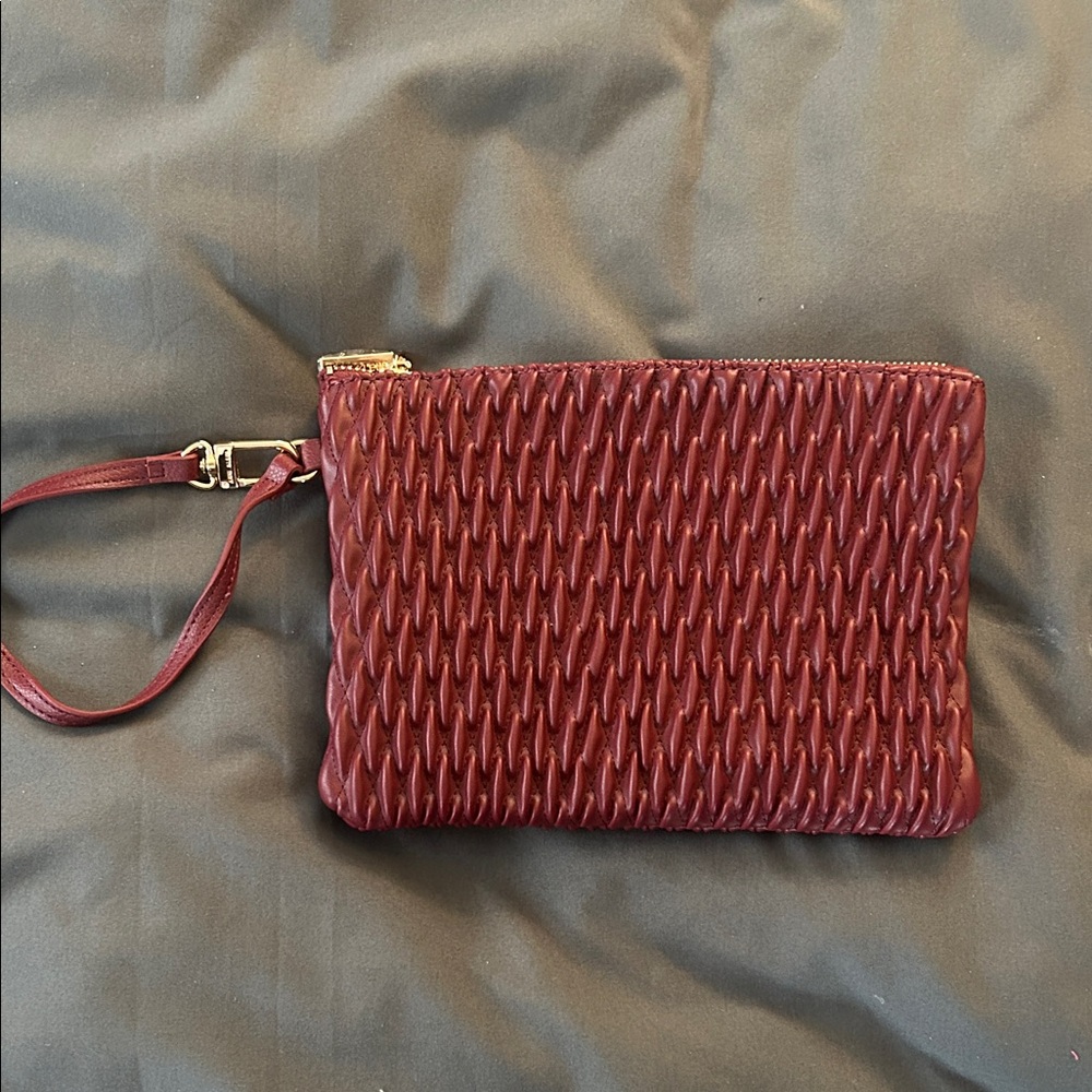 Anne Klein Textured Burgundy Wristlet